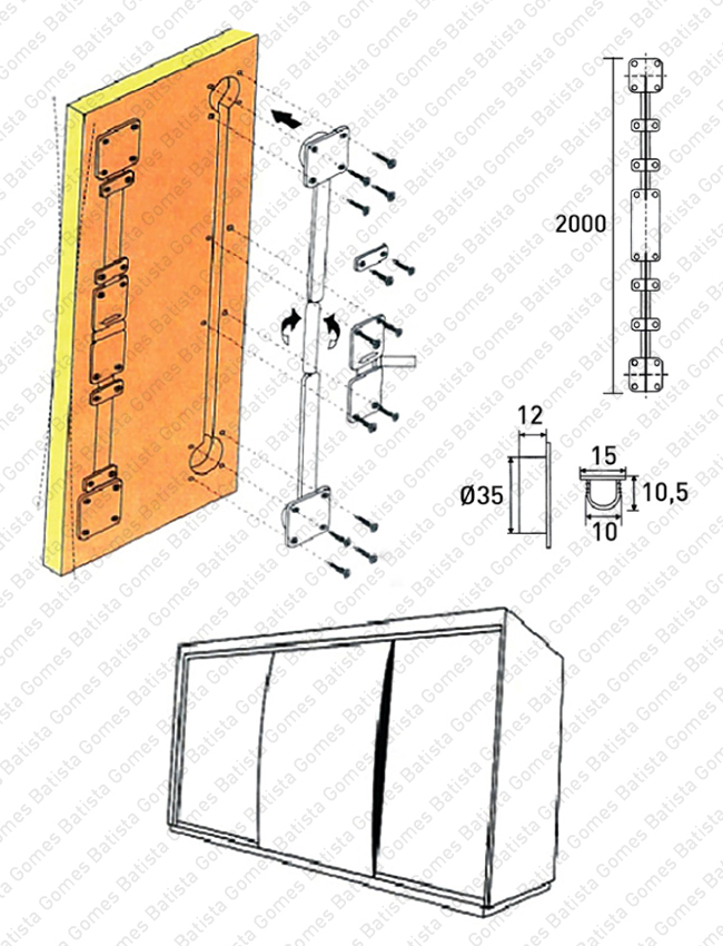Conjunto esticador para portas de arm�rio
